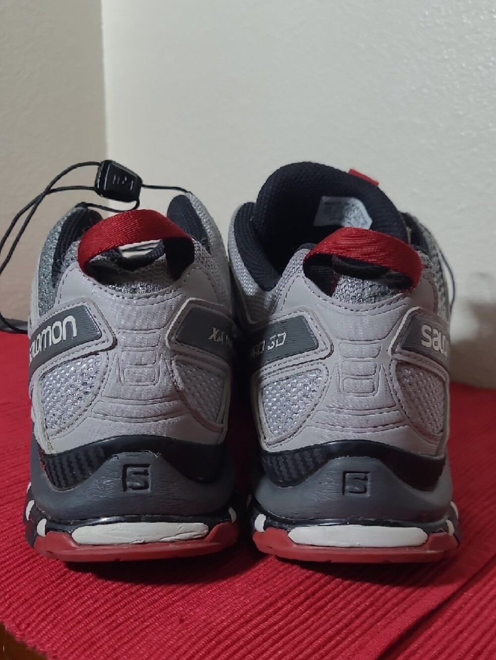 Salomon Gray Trail Shoes with Black and Red Details - Picture 5 of 13
